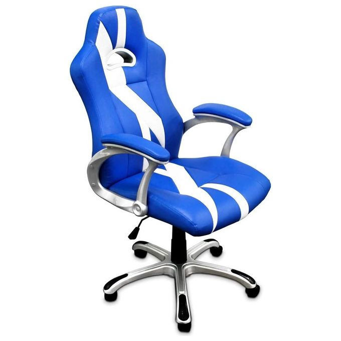 Atlantis Land Triton K51 Sedia da Gaming per Pc Seduta Imbottita Blu-Bianco