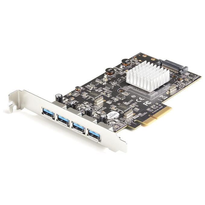 StarTech PEXUSB314A2V2 Scheda di espansione PCIe USB 3.2 Gen 2 a 4 porte USB Type-A 10Gbps con 2 controller ASMedia ASM3142 colore Nero metallico