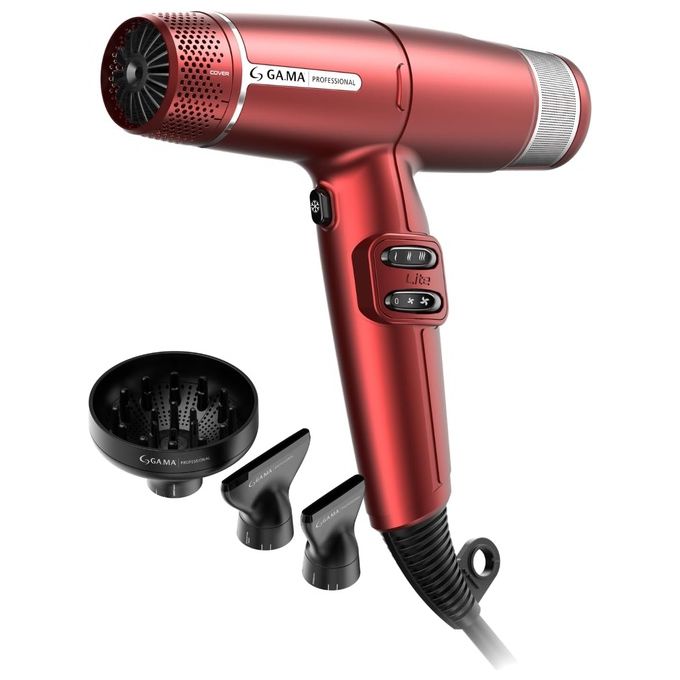 Ga.ma PH6030.RD iQ Lite Asciugacapelli 1500 W Tecnologia Ionica Oxy-Active Motore Brushless 2 Velocita' 3 Temperature Diffusore colore Rosso