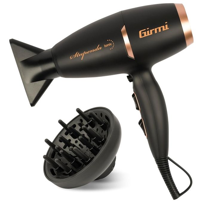 Girmi PH9100 Asciugacapelli 2200 W Brushless Ionico 2 Velocita' 3 Temperature Diffusore e 2 Concentratori inclusi
