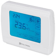 Poly Pool PP1467 Cronotermostato Digitale Touch Screen Programmazione Giornaliera Settimanale 6 Intervalli Funzione Antigelo colore Bianco