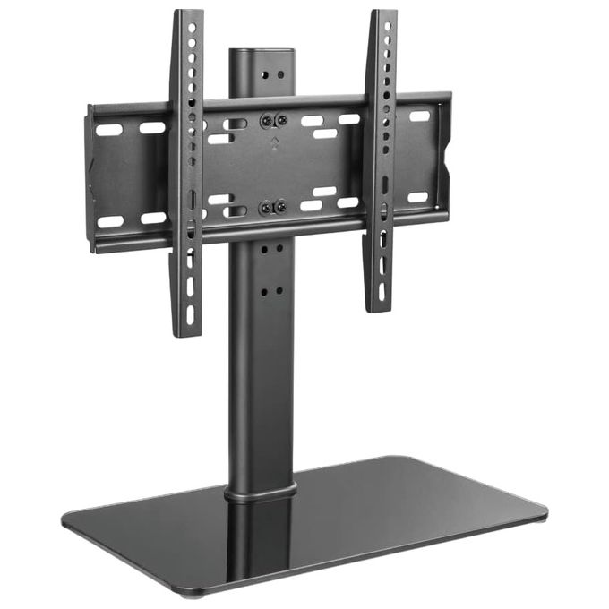 Jolly Line PRO2347 Supporto TV da Tavolo Universale 23'' 47'' VESA 400x300 40 Kg Altezza Regolabile Base in Vetro Temperato colore Nero