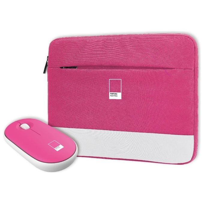 Pantone Bundle Custodia Sleeve e Mouse Peach Rose