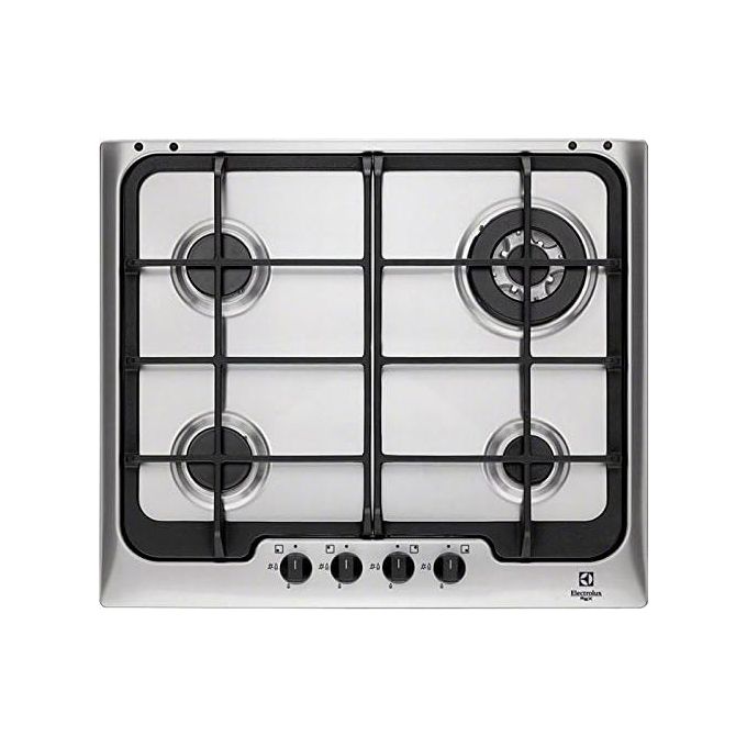Electrolux PX640UOV Rex Piano cottura a Gas 60 cm 4 fuochi con Bruciatore Tripla Corona colore Nero Acciaio inossidabile