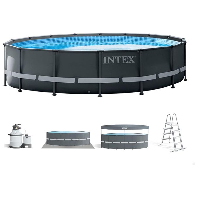 Intex Piscina Fuori Terra Ultra XTR Frame Ø 488 cm Set Completo con Pompa di Filtrazione Inclusa