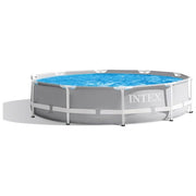 Intex 26700NP Piscina Fuori Terra Prisma Frame Rotonda 4485 L Acciaio e PVC Grigio 305x76 cm 305x76 cm Senza Filtro