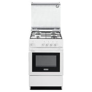 De Longhi SGW 554 GN N Linea Smart Cucina a Gas Libera Installazione Forno a Gas 4 Fuochi Classe energetica Coperchio in Cristallo 50 cm Bianco