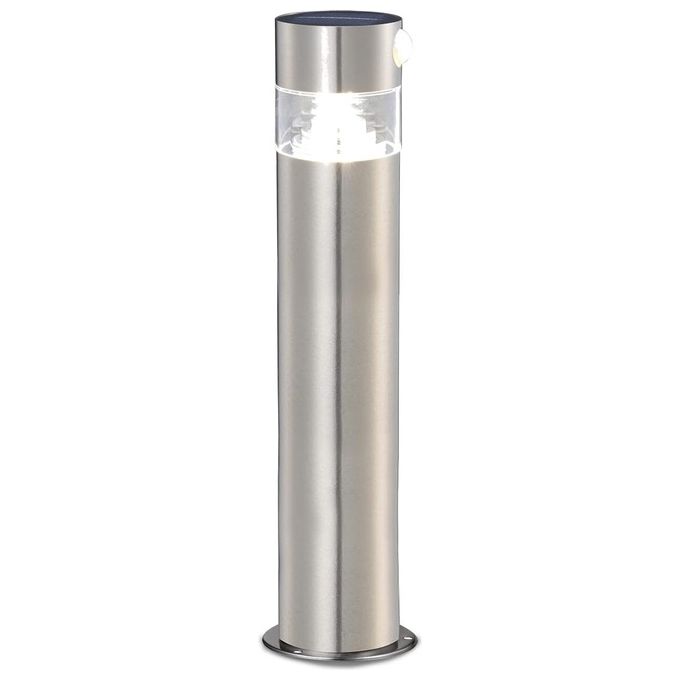 Velamp SL341 Lampada Solare da Terra LED 150 Lumen Sensore di Movimento Acciaio Inossidabile Spazzolato 4000K