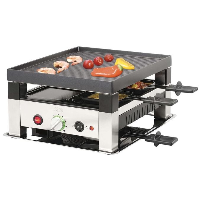 Solis 97756 Tavola Grill 5 in 1 1020 W Piastra Reversibile Antiaderente 4 Persone colore Nero Argento