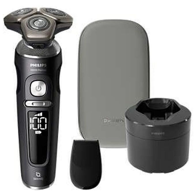 Philips SP9840-32 Shaver S9000 Prestige Rasoio elettrico Rotante Wet and Dry 3 testine autonomia 60 min colore Grigio