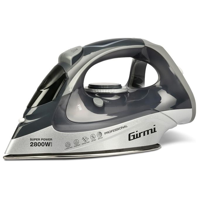 Girmi ST6300 Ferro da Stiro a Vapore 2800 W Piastra Inox con 91 Microfori Serbatoio 400 cc Anticalcare colore Grigio