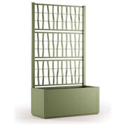 Stefanplast Fioriera Ethica Rettangolare 80cm con SPalliera, Verde Oliva