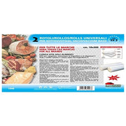 Elettrocasa SV3 - Rotoli sottovuoto 18 cm × 500 cm (confezione 2 pezzi), compatibili con macchine domestiche, plastica a 5 strati trasparente, ideale per conservazione alimenti