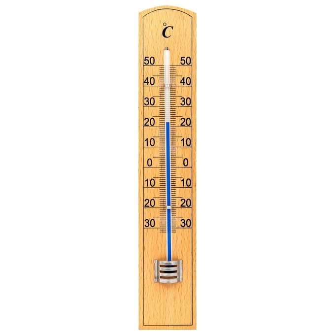 Velamp THERM30 Termometro Analogico Interno Esterno Legno di Faggio 20cm scala -30°C +50°C colore Naturale