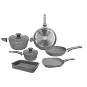 Tognana WR79108PROQ Pure Roq Batteria di Pentole e Padelle in Alluminio Forgiato con Rivestimento Antiaderente a 4 Strati e Adatto a Tutti i Piani di Cottura incluso Induzione colore Grigio