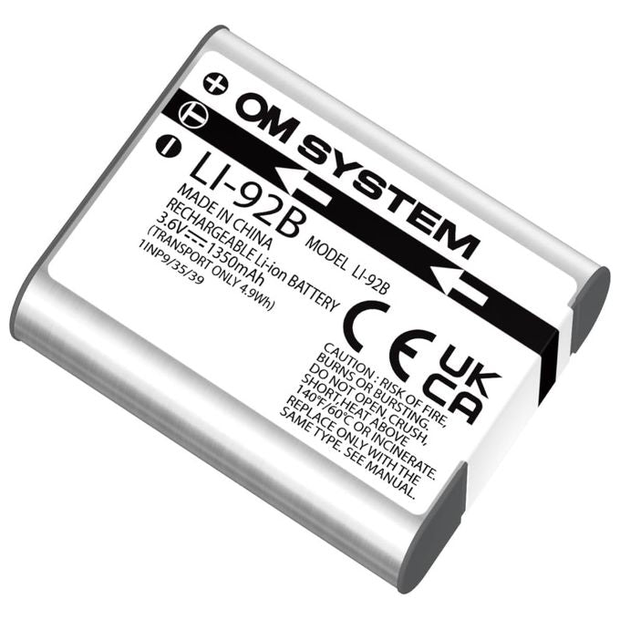 OM SYSTEM V6560240E000 Batteria Ricaricabile agli Ioni di Litio 1350 mAh compatibile con Tough TG-7 TG-6 TG-5 colore Argento