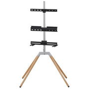 One For All WM7476 Supporto TV Quadpod Regolabile in Altezza Rotazione 360° per Schermi 32-70'' Fino a 35 Kg Compatibilita' VESA 200x100-400x400 mm con Supporto Soundbar Gestione Cavi colore Rovere Chiaro e Argento