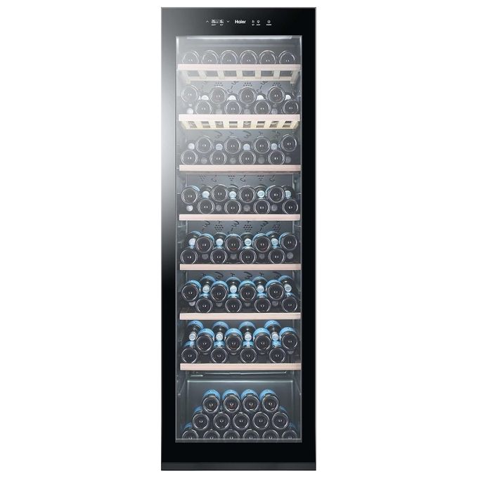 Haier WS171GA Wine Bank 60 Serie 3 Cantinetta Vino 166 bottiglie 1 zona 5-20 °C 7 ripiani legno 42 dB Display LED (185x60x64 cm) colore Nero