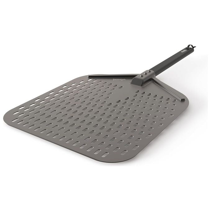 Ninja XSKPZPLEU Woodfire Pala per Pizza per Forno da Esterno OO101EU Pala per Pizza Forata e Leggera Maneggevole Resistente alla Ruggine Pizze Fino a 30cm di Diametro Nero