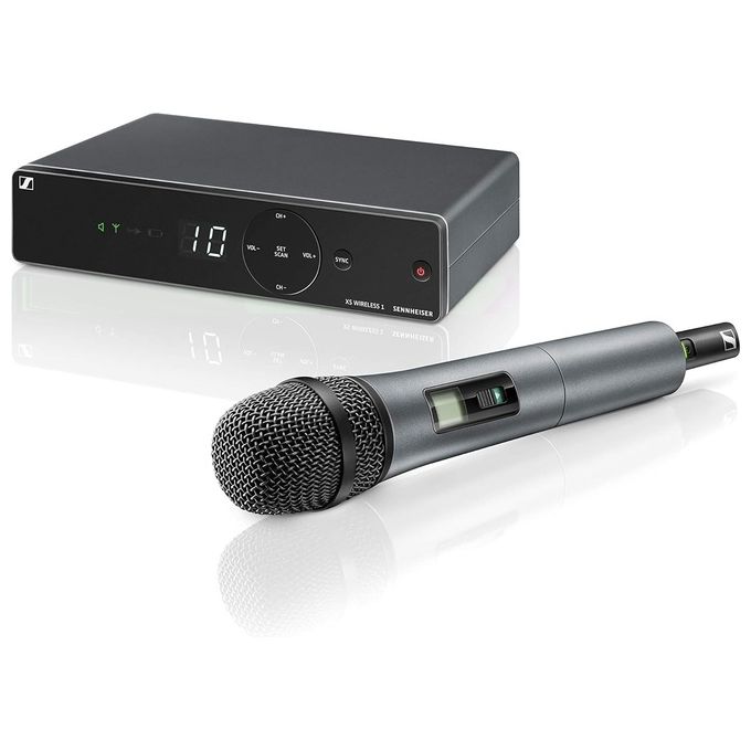 Sennheiser 507115 XSW 1-835-A Radiomicrofono a Mano Palmare Dinamico Cardioide UHF 548-572 MHz 80 Canali Autonomia 10h