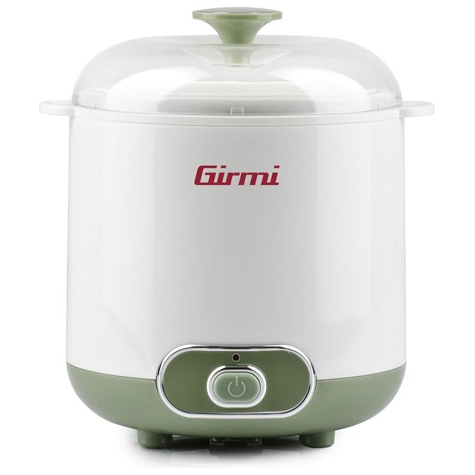 GIRMI Yogurtiera Elettrica YG02 1,5 Litri 20W Colore Bianco Verde per Preparare Yogurt Fresco in Casa