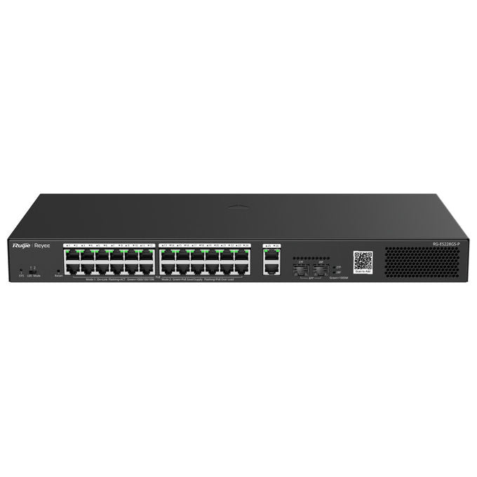 Ruijie Networks RG-ES228GS-P Switch di rete Gestito Gigabit Ethernet 26 porte RJ45 2 SFP PoE+ Budget 370W colore Nero