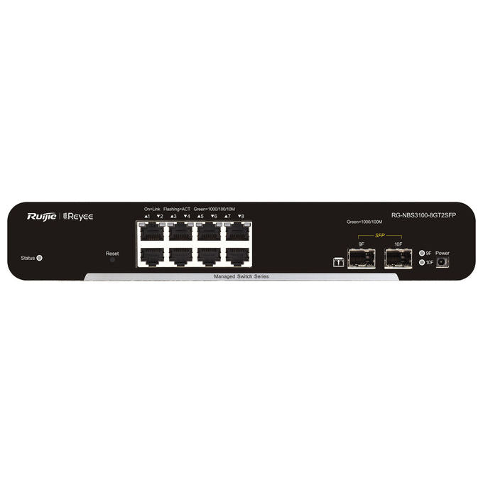 Ruijie RG-NBS3100-8GT2SFP Switch Gestito L2 8 Porte Gigabit 2 Slot SFP colore Nero