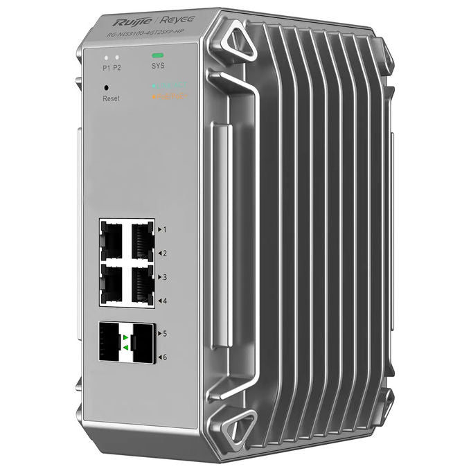 Ruijie Networks RG-NIS3100-8GT4SFP-HP Switch di Rete Gestito L2 8 Porte Gigabit Ethernet PoE+ 4 Slot SFP Budget PoE 240W Montaggio su Guida DIN IP40 colore Grigio