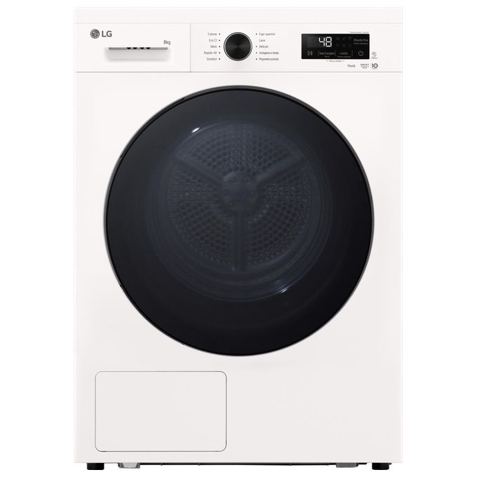 LG RNX1008NWB Asciugatrice 8 Kg Classe C Pompa di Calore Allergy Care Wi-Fi (60x85x66 cm) colore Bianco