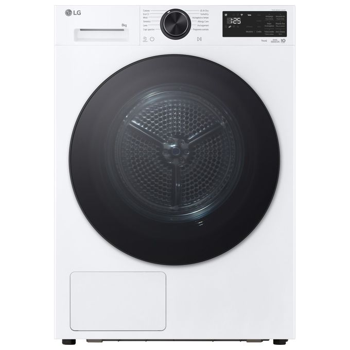 LG RNX5008TLB Asciugatrice Intelligente AI Dry 8 Kg Classe B Pompa di calore Wi-Fi (60x66x85 cm) colore Bianco