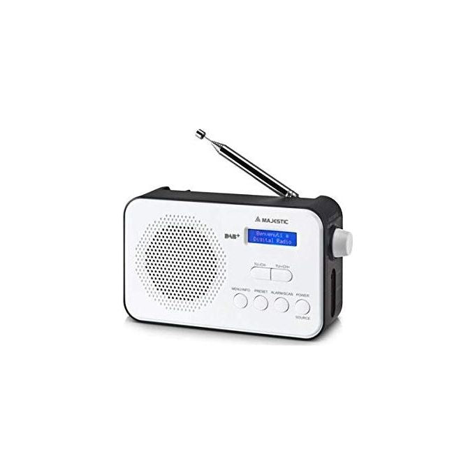 Majestic 109195_BK RT-195 DAB Radio portatile con Bluetooth Sveglia due allarmi AUX-in Uscita cuffie colore Nero