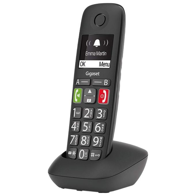 Gigaset E290 Telefono Cordless DECT GAP Vivavoce Babyphone Display 2'' Rubrica 150 Contatti colore Nero