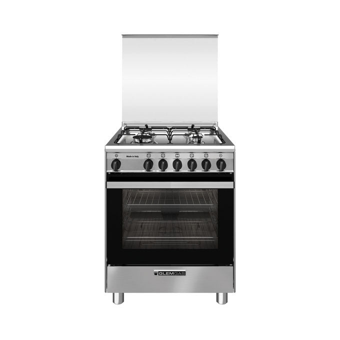 Glem SA664VI Cucina Forno a Gas 4 Fuochi Capacita' 67 L Classe A (60x60x90 cm) colore Acciaio inox
