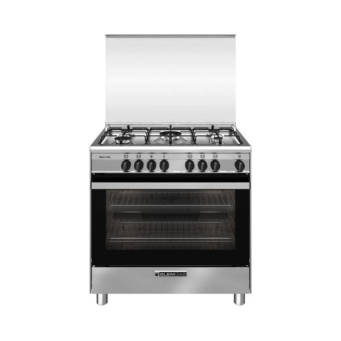 Glem SA865MI6 Cucina A Elettrico con Forno Multifunzione Ventilato Classe A Cavita' XL Smalto Titanium Accensione Sottomanopola Incastrabile (60x80x90 cm) colore Acciaio inox