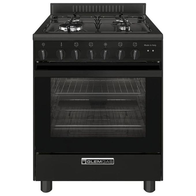 Glem Gas SE SA66TBK Specialista Cucina a Gas Forno Elettrico Ventilato 4 Zone Cottura 67 L 7 Funzioni (85x60x60 cm) colore Nero