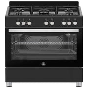 La Germania SE965ENE24 Cucina a Libera Installazione Gas 90 cm 5 Fuochi Forno Elettrico 97 L Classe A Grill Ventilato colore Nero