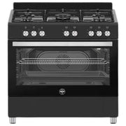 La Germania SE965GNE-24 Futura Cucina a gas 5 fuochi forno a gas ventilato 94 L doppia corona (85x90x60 cm) colore Nero