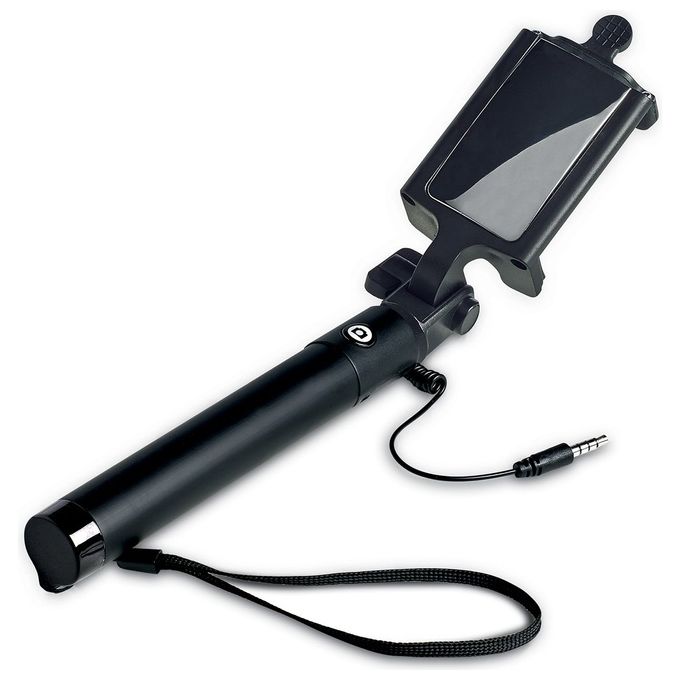 Celly SELFIEHD Bastone Selfie Telescopico con Specchio Supporto Universale Smartphone fino a 5.5'' Lunghezza max 70cm colore Nero