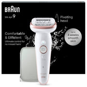 Braun SES9000 Silk-épil 9 Epilatore Wet Dry 40 Pinzette MicroGrip colore Bianco Oro