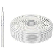 NuovaVideosuono SF19-20 Cavo Coassiale SAT 100 m Impedenza 75 Ω Doppia Schermatura PVC Resistente colore Bianco