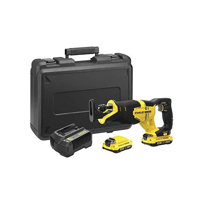 Stanley - FatMax SFMCS300D2K-QW Sega Universale a Batteria 18V 2 Batterie 2.0Ah Velocita' Variabile Cambio Lama Senza Attrezzi colore Nero