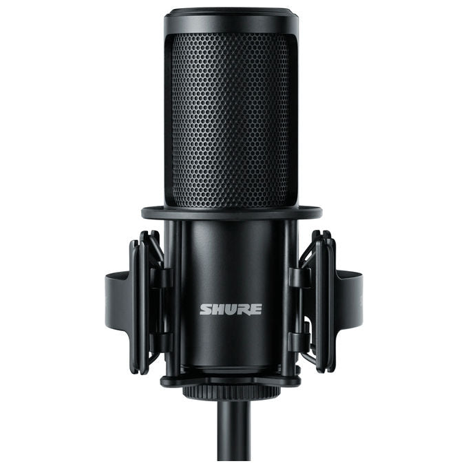 Shure SM4-K-KIT Microfono da studio Cardiode in Metallo con Filtro anti-pop Supporto per asta Custodia imbottita colore Nero