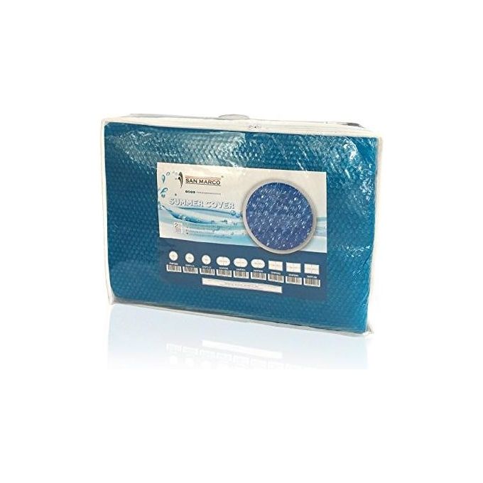 San Marco SMP089 Telo Copertura Isotermica Piscina Rotonda 5.50 m Effetto Bolle 180 Micron Anti UV colore Blu