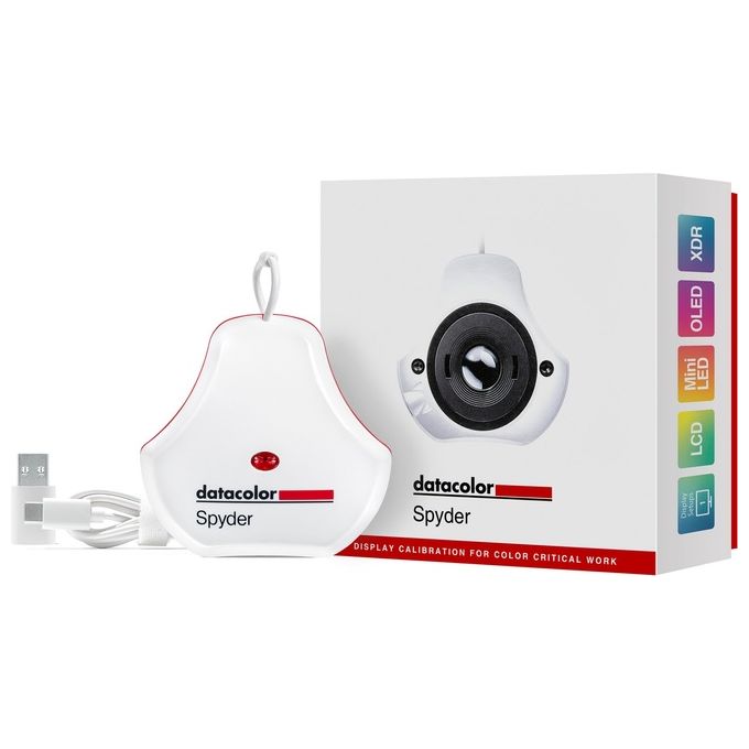 Datacolor SP2024 Spyder Calibratore di Monitor per LCD OLED Mini-LED e Apple XDR con Misurazione Luce Ambientale e DevicePreview colore Nero