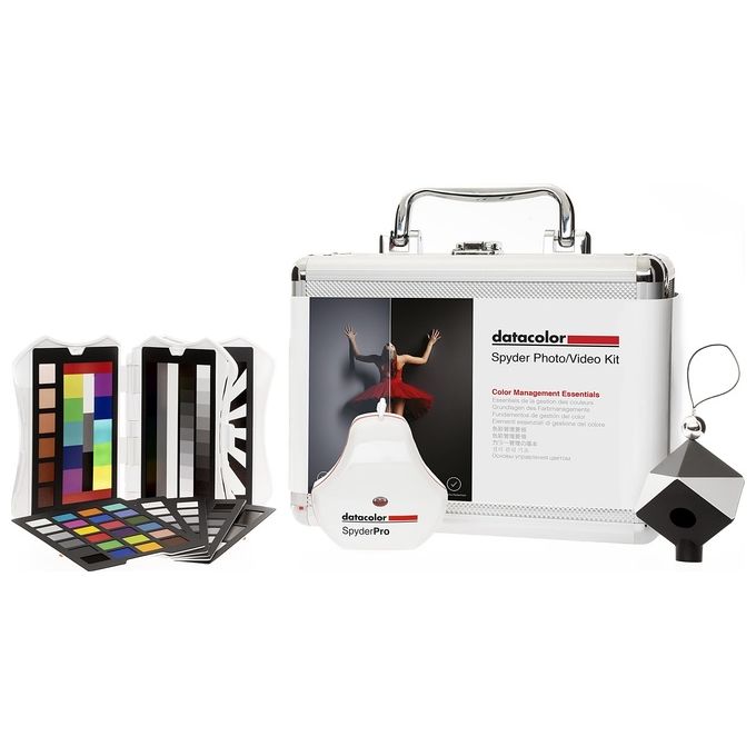 Datacolor SPK-PV125 Spyder Kit Foto Video per calibrazione colore precisa con SpyderPro Cube Checkr Photo e Video in valigia metallica colore Nero