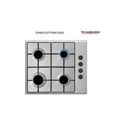 Schaub Lorenz SSPC604XL Piano cottura a gas 60 cm 4 fuochi griglie smaltate accensione elettronica valvola sicurezza colore Inox