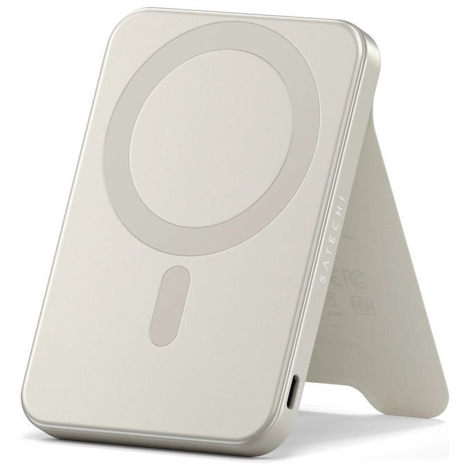 Satechi ST-B5Q2SW On-the-Go Magnetic Qi2 Powerbank Stand 5000 mAh 15 W wireless 20 W USB-C colore Sabbia