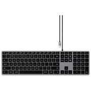 Satechi ST-UCSW3M-DE Slim W3 Tastiera Cablata USB Tipo-C QWERTZ Tedesco con Retroilluminazione e Tastierino Numerico colore Antracite