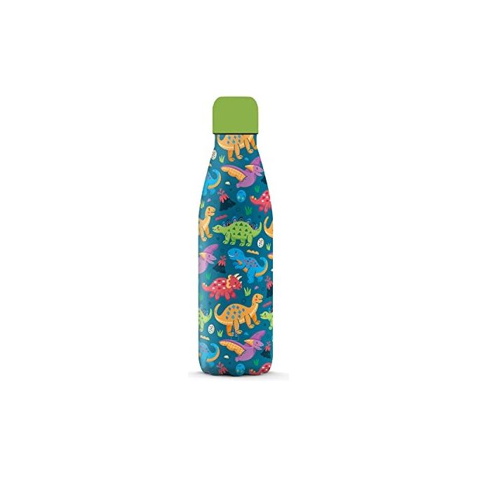 THE STEEL BOTTLE STEELDINO Bottiglia Termica Acciaio Inox 500 ml Isolamento Sottovuoto Chiusura Ermetica colore Dino