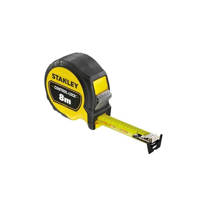 STANLEY Flessometro CONTROL-LOCK 8 metri Strumento di Misurazione Ideale per Utilizzi Professionali e Fai da Te di Precisione